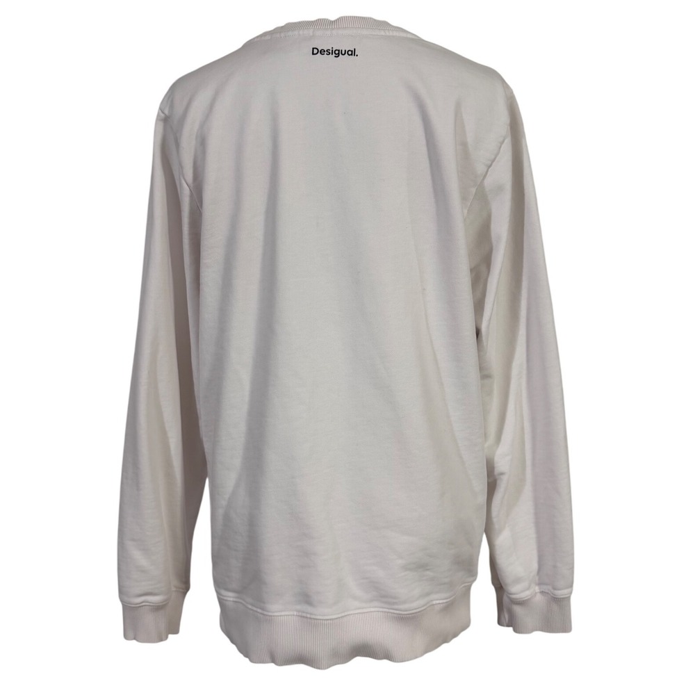 Desigual Mickey Mouse Crazy Art Graphic Sweatshirt XL White Long Sleeve Graphic - Picture 4 of 8